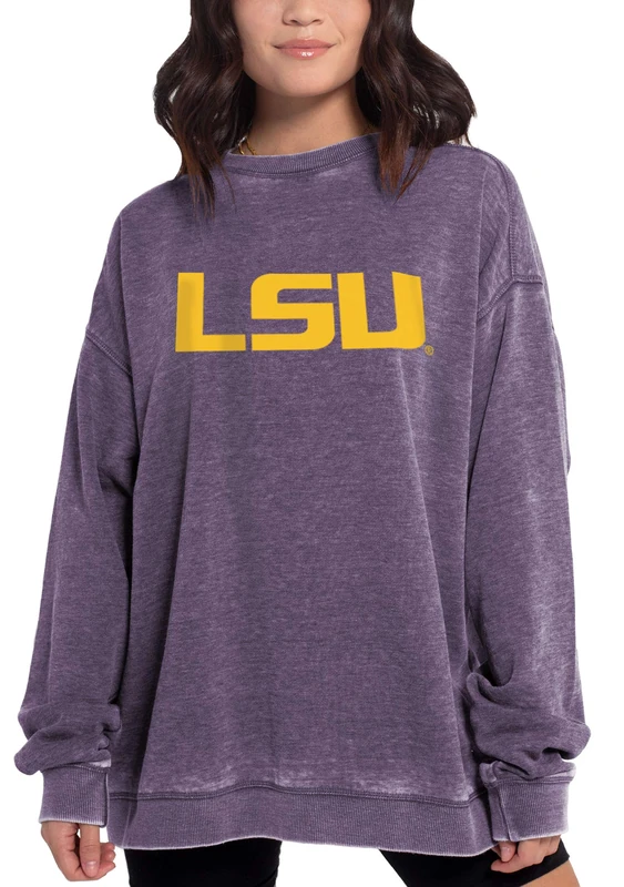 Chicka-D NCAA LSU Tigers Womens Campus Pullover, Grape, X-Large