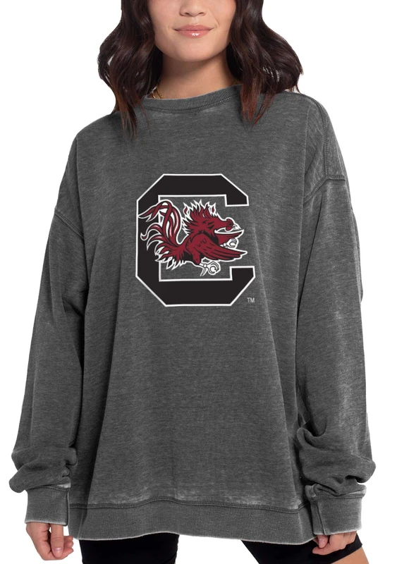 Chicka-D NCAA South Carolina Fighting Gamecocks Womens Campus Pullover, Charcoal, Small (449_TC_PL)