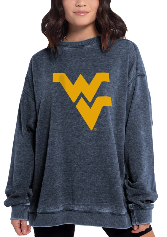 Chicka-D NCAA West Virginia Mountaineers Womens Campus Pullover, Ink, Large - Image 1