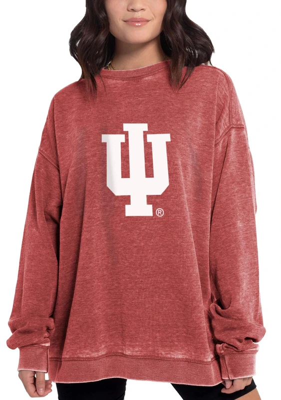 Chicka-D NCAA Indiana Hoosiers Womens Campus Pullover, Cardinal, Large