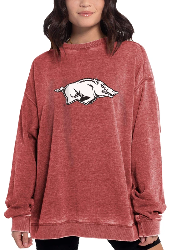Chicka-D NCAA Arkansas Razorbacks Womens Campus Pullover, Cardinal, Medium - Image 1