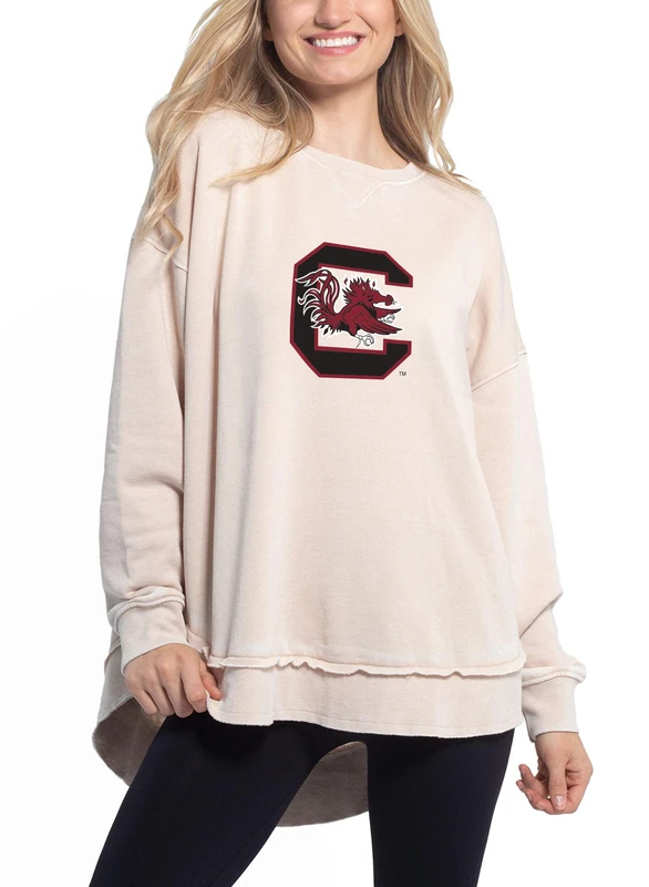 Chicka-D NCAA South Carolina Fighting Gamecocks Womens Pullover Sweatshirt, Oatmeal, Large