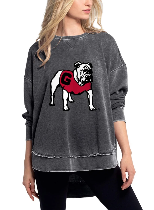 NCAA Georgia Bulldogs Womens Pullover Sweatshirt, Charcoal, X-Large
