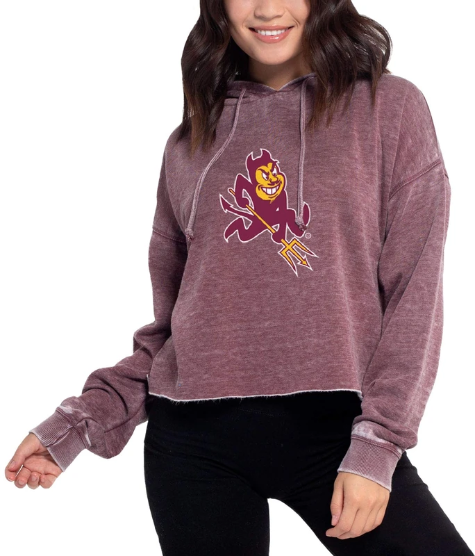 Chicka-D NCAA Indiana Hoosiers Womens Campus Cropped Hoodie, Cardinal, Medium - Image 1