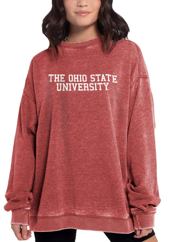 Chicka-D Women's Standard Campus Crew Sweatshirt Cardinal