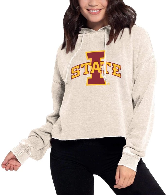 Chicka-D NCAA Iowa State Cyclones Womens Campus Hoodie, Oatmeal, Medium