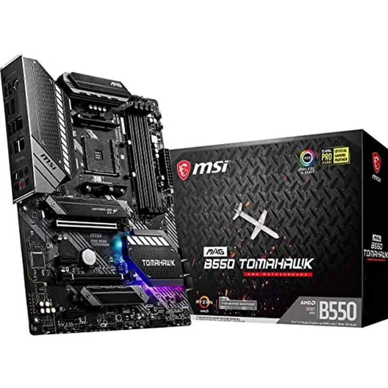 MSI MAG B550 TOMAHAWK Motherboard ATX - Supports AMD Ryzen 3rd Gen Processors, AM4, DDR4 Boost (4866MHz/OC), 1 x PCIe 4.0 x16, 1 x PCIe 3.0 x16, 2 x M.2, HDMI, 2.5G LAN