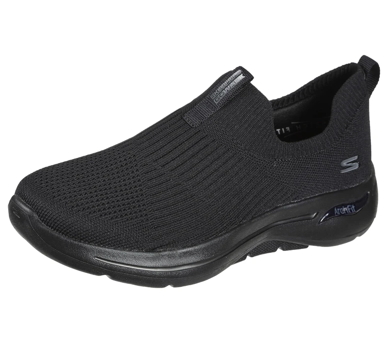 Skechers Women's Go Walk Arch Fit Iconic Sneaker, Black, 2.5 UK