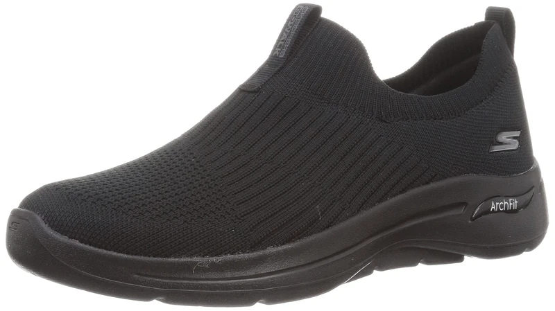Skechers Women's Go Walk Arch Fit Iconic Sneaker, Black, 3 UK