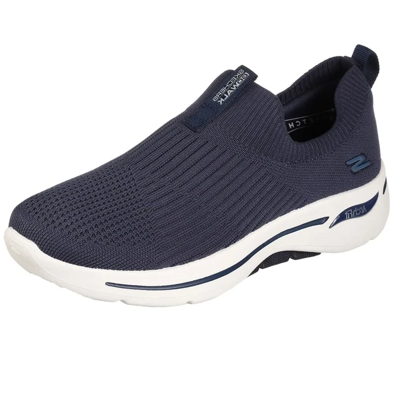 Skechers Women's Go Walk Arch Fit Iconic Sneaker, Navy Textile Trim, 3 UK