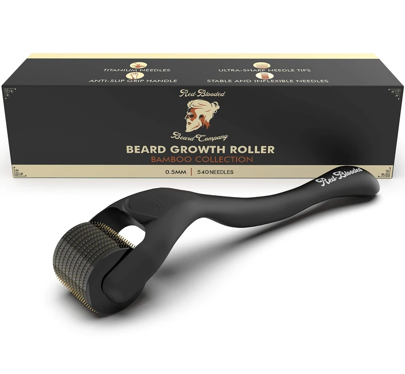 Red-Blooded 0.5mm 540 Titanium Beard Roller - Thicker Fuller Beard