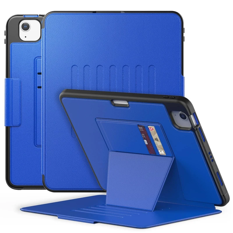 SEYMAC Full Body Protective Case for iPad Air 5th/4th Generation 10.9 Inch 2022/2020, iPad Pro 11 2022/2021/2020/2018 with 7 Angles Magnetic Stand, Card Slots, Pencil Holder, Auto Sleep/Wake, Blue