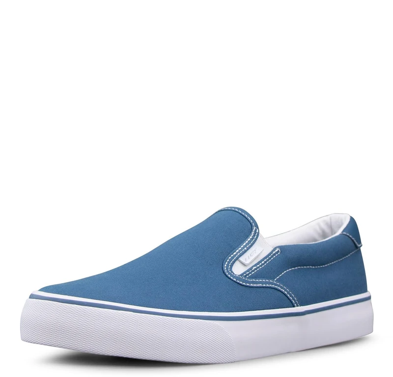 Lugz Men's Clipper Classic Slip-on Canvas Sneaker, Blue/White, 10 UK
