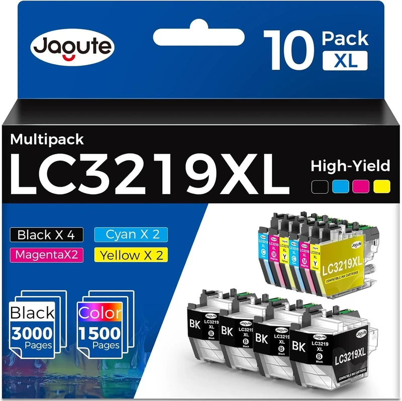 Jagute 10 Pack LC3219XL Ink Cartridges for Brother LC3219 LC3217 Ink Cartridges Multipack Compatible with Brother MFC-J5330DW MFC-J5335DW MFC-J5730DW MFC-J5930DW MFC-J6530DW MFC-J6930DW MFC-J6935DW