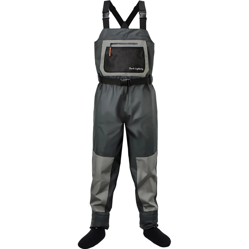 Dark Lightning Breathable Insulated Chest Waders, Perfect for 4 Seasons Fly Fishing Stocking Foot Waders for Men and Women - Image 1
