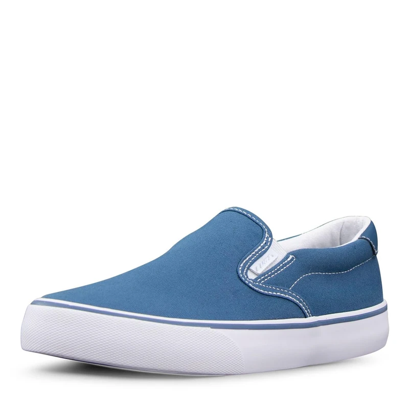 Lugz Women's Clipper Classic Slip-on Canvas Sneaker, Blue/White, 5.5 UK