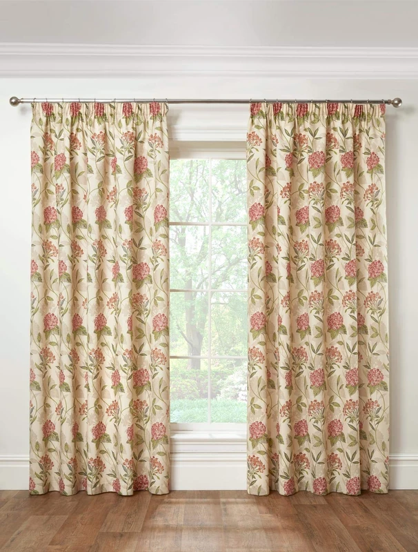 Emma Barclay Harmony - Floral Pencil Pleat Curtains in Cream - Width 90 x Drop 90" (228 x 228cm) - Image 1