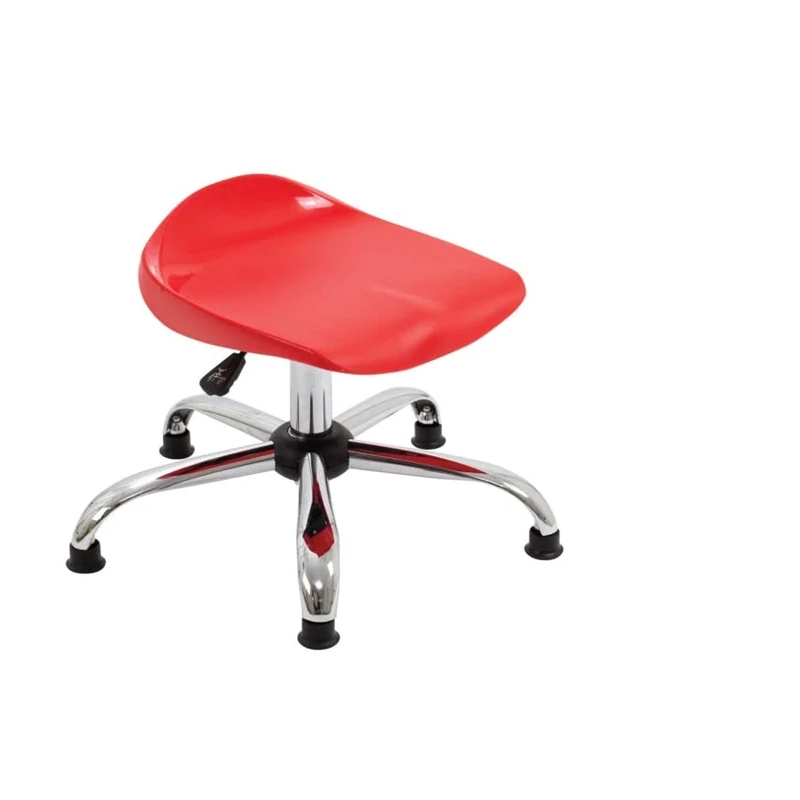 Office Hippo Junior Swivel Stool with Glides, Age 6 to 11 Years, Red, 60 x 60 x 44.5 to 50 cm