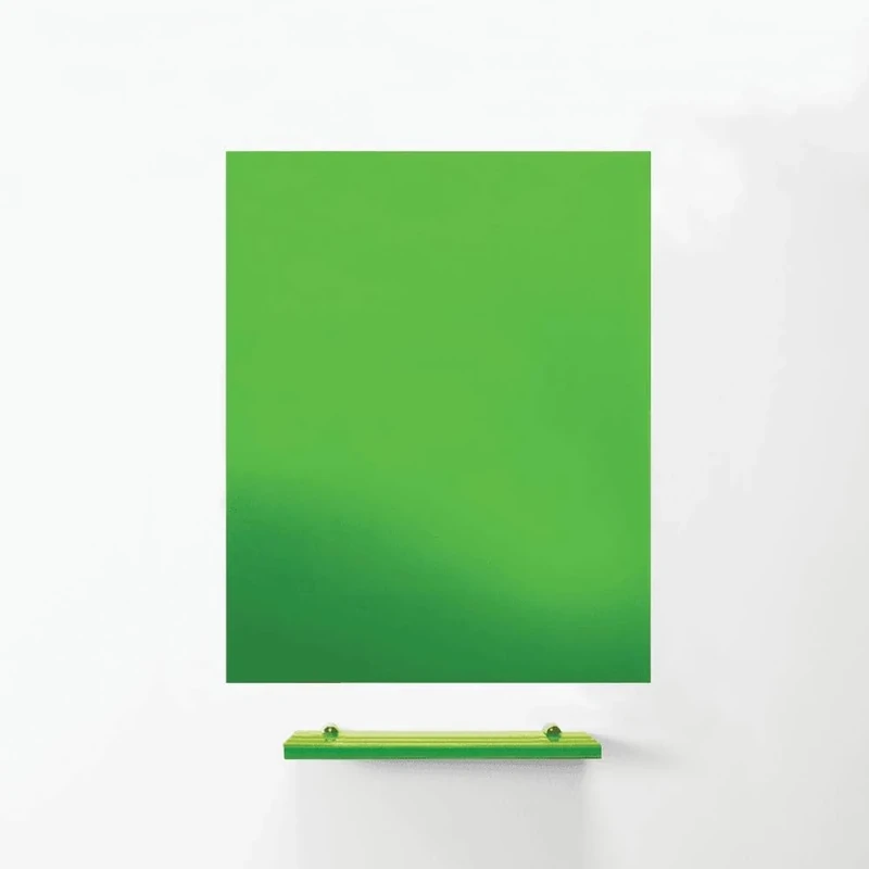 MagniPlan Magnetic Glass Wipe Board for Office, Meeting Room, Classroom, Home Office, Playroom and Bedroom - 900mm x 600mm - Green