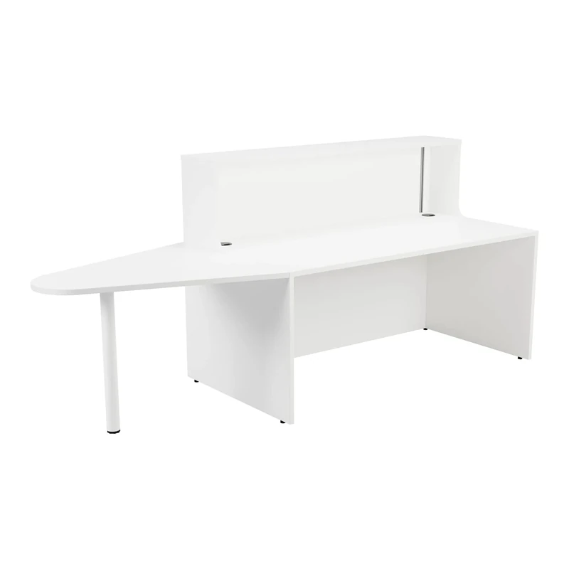 Office Hippo Reception Desk Unit With Extension, Table, Office, White, 260 x 89 x 116.5
