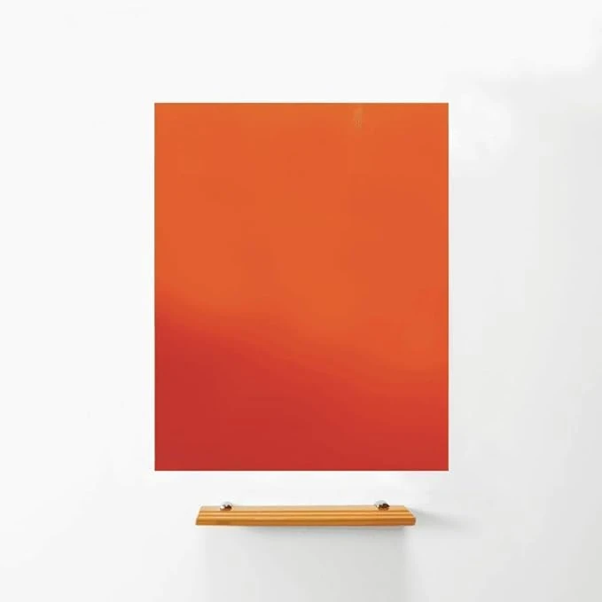 MagniPlan Magnetic Glass Wipe Board for Office, Meeting Room, Classroom, Home Office, Playroom and Bedroom - 900mm x 600mm - Orange