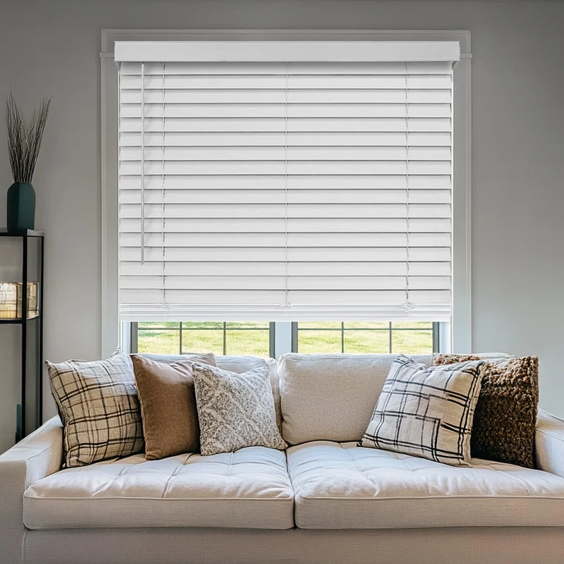 CHICOLOGY Faux Wood Blinds, Window Blinds, Wood Blinds, Window Shades, Window Treatments, Blinds & Shades, Window Shades For Home, Wooden Blinds, 30"W X 36"H, Basic White