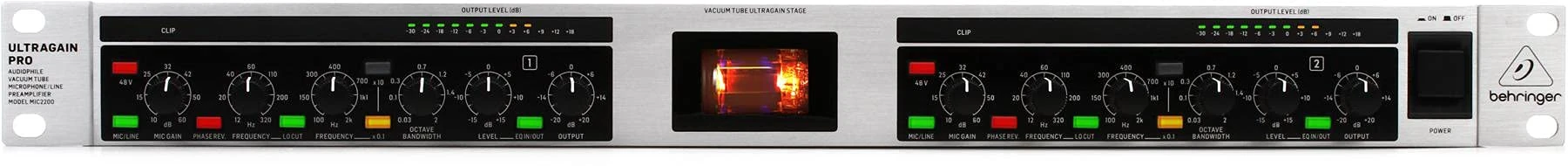 Behringer ULTRAGAIN PRO MIC2200 Audiophile Vacuum Tube Microphone/Line Preamplifier