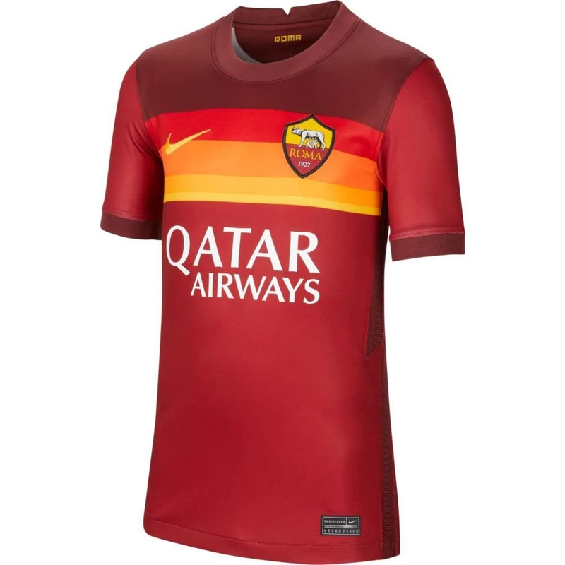 Nike Roma Y Nk BRT Stad JSY Ss HM T-Shirt - Team Crimson/Dark Team Red/(University Gold) (Full Sponsor), Small - Image 1