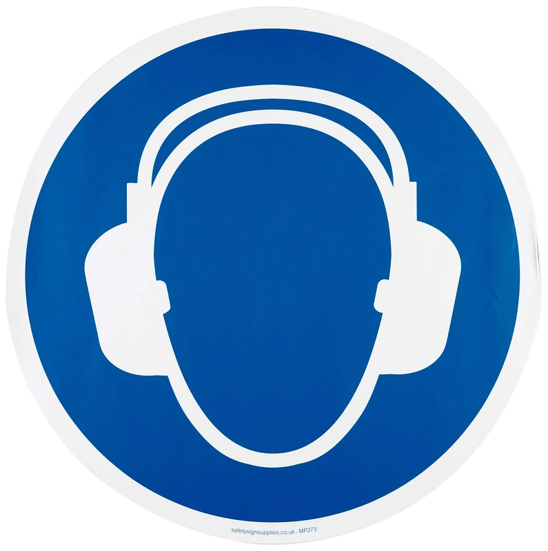 Ear protection symbol floor graphic