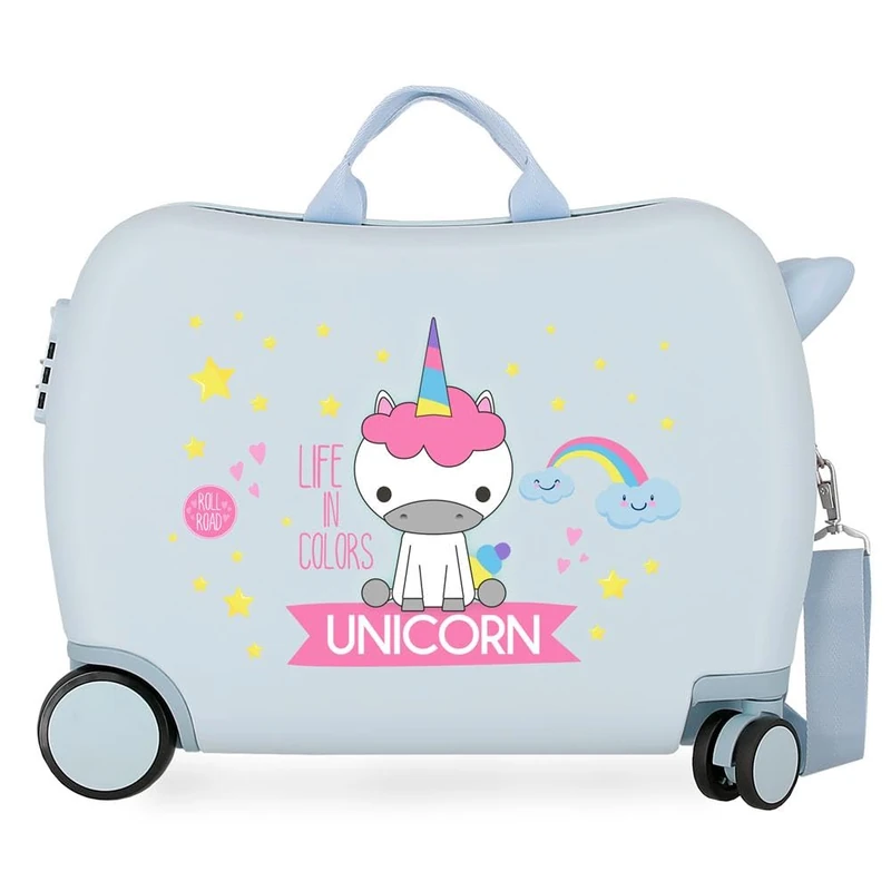 Roll Road Little Me Blue Kids Rolling Suitcase 50x38x20 cm Rigid ABS Combination lock 34 Litre 2.1 Kg 4 Wheels Hand Luggage