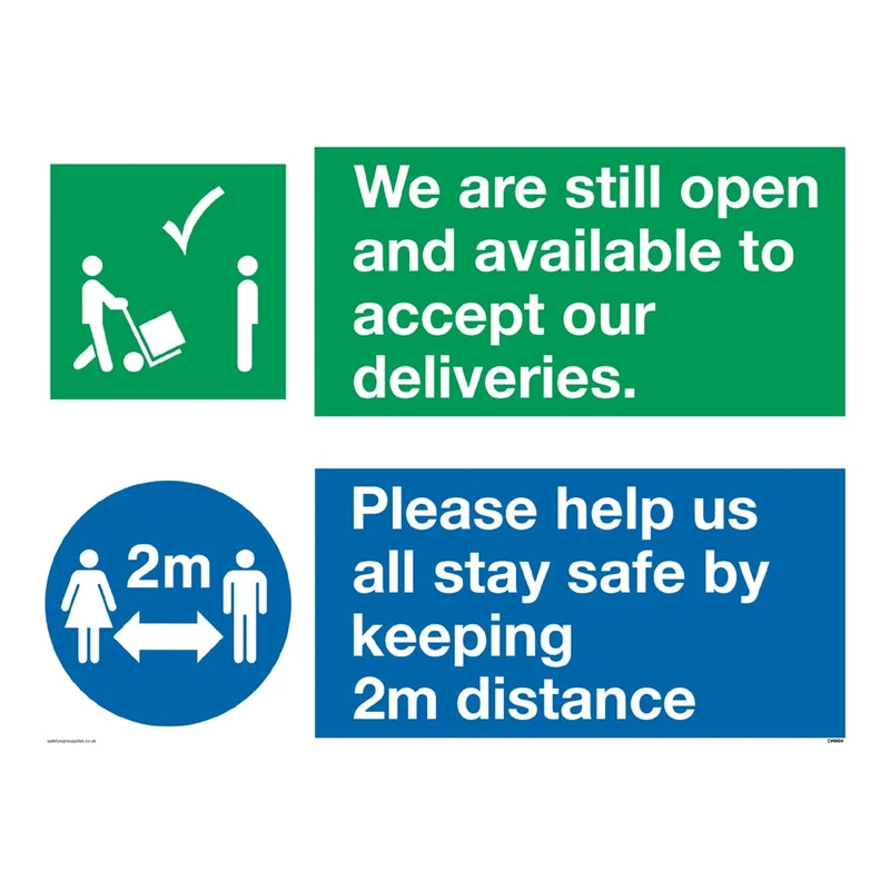 We are still open and available to accept our deliveries. Please help us all stay safe by keeping 2m