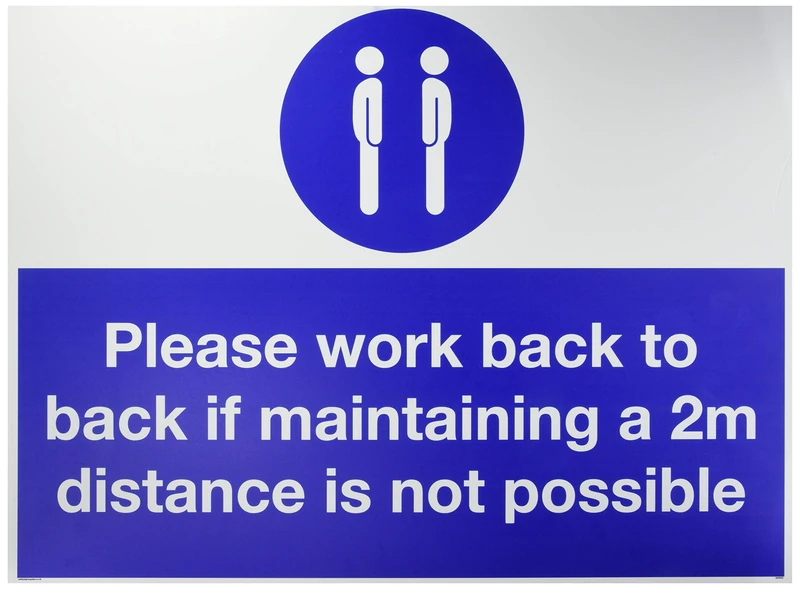 Please work back to back if maintaining 2m distance is not possible