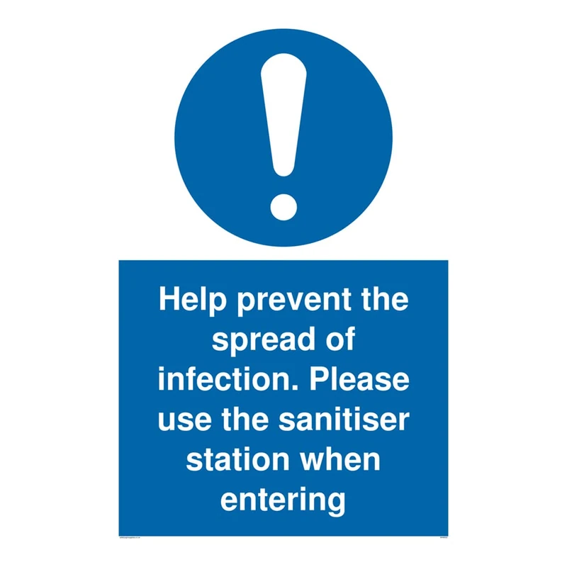 Help prevent the spread of infection. Please use the sanitiser station when entering