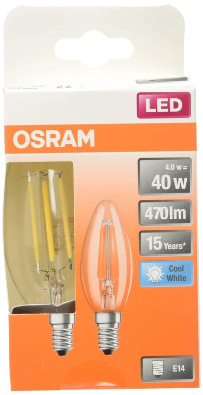 OSRAM Pack of 10 x LED lamp | Base: E14 | Cool White | 4000 K | 4 W | Replacement for 40W | LED Retrofit Classic B