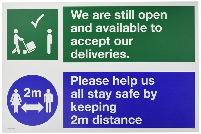 We are still open and available to accept our deliveries. Please help us all stay safe by keeping 2m