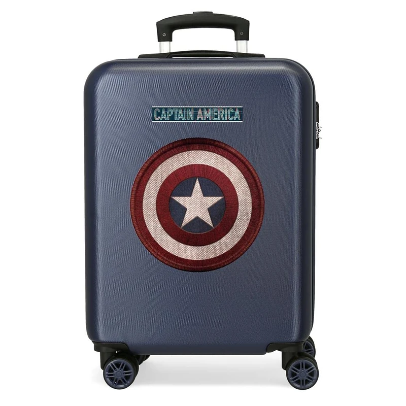 Marvel Avengers Captain America Blue Cabin Suitcase 38 x 55 x 20 cm Rigid ABS Combination Lock 34 Litre 2.6 kg 4 Double Wheels Hand Luggage