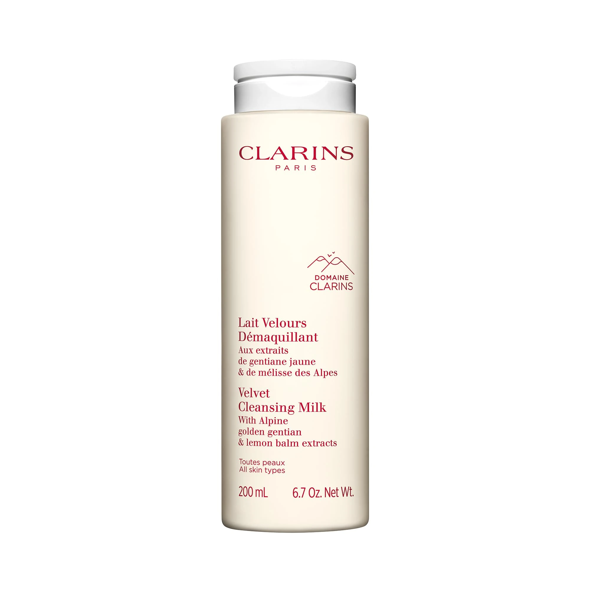 Clarins Velvet Cleansing Milk 200ml –|Gentle Makeup Remover & Hydrating Cleanser for Soft and Clean Skin | Ideal for Sensitive Skin