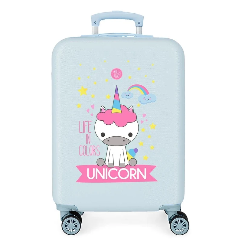 Roll Road Little Me Blue Cabin Suitcase 37x55x20 cm Rigid ABS Combination lock 32 Litre 2.5 Kg 4 Double Wheels Hand Luggage