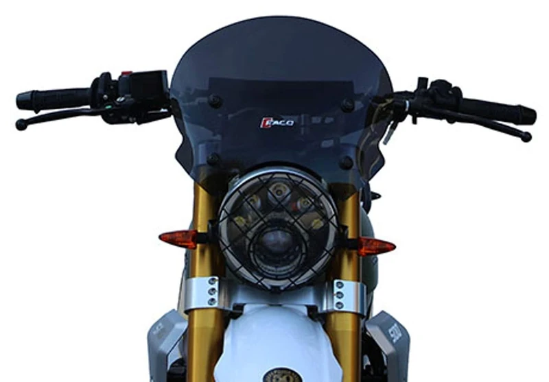 FACO 3 mm Dark Smoke Screen, Compatible with FANTIC CABALLERO SCRAMBLER 125-250-500 (18-19), Rear Windshield, Brand: Faco, 1 Disc & 1 Mounting Kit