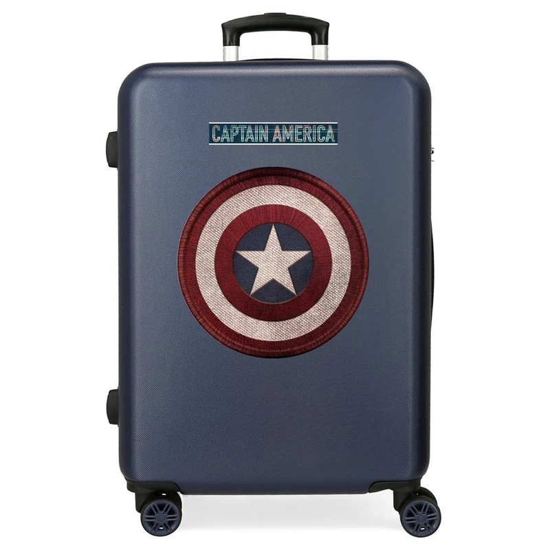 Marvel Avengers Captain America Blue Medium Suitcase 48 x 68 x 26 cm Rigid ABS Combination Lock 70 Litre 3.7 kg 4 Double Wheels