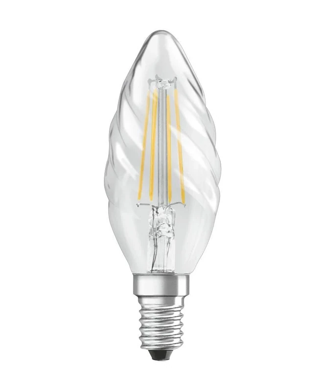 OSRAM LED Lamps, Classic Bulb, 4 W, Set of 10, Twisted Candle