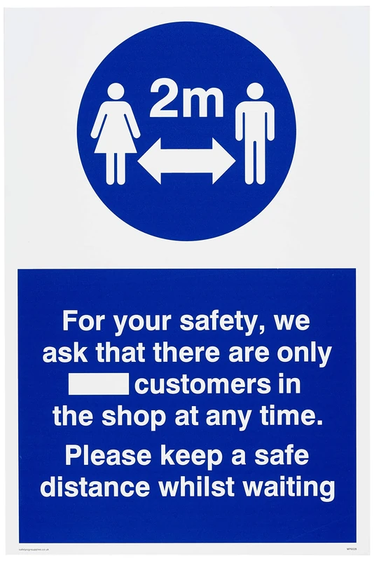 For your safety, we ask that there are only_ customers in the shop at any time. Please keep a saf