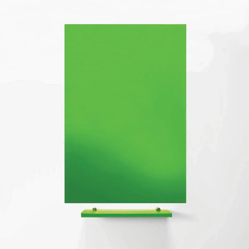 MagniPlan Magnetic Glass Wipe Board for Office, Meeting Room, Classroom, Home Office, Playroom and Bedroom - 1200mm x 900mm - Green