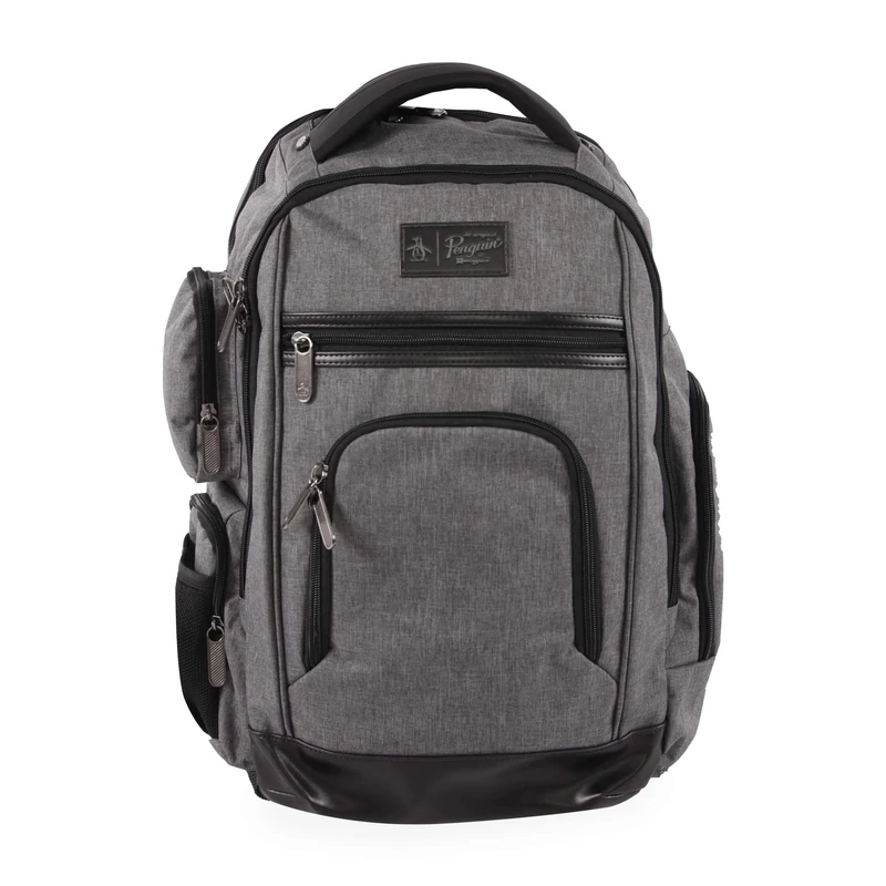 Original Penguin Men's Fletcher Laptop Backpack, Grey Crosshatch, 19 in - Image 1