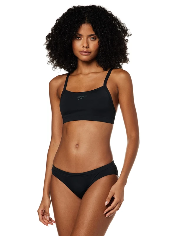 Speedo Essential Endurance+ Thinstrap 2 Piece Bikini - Black, 30 (UK 8)