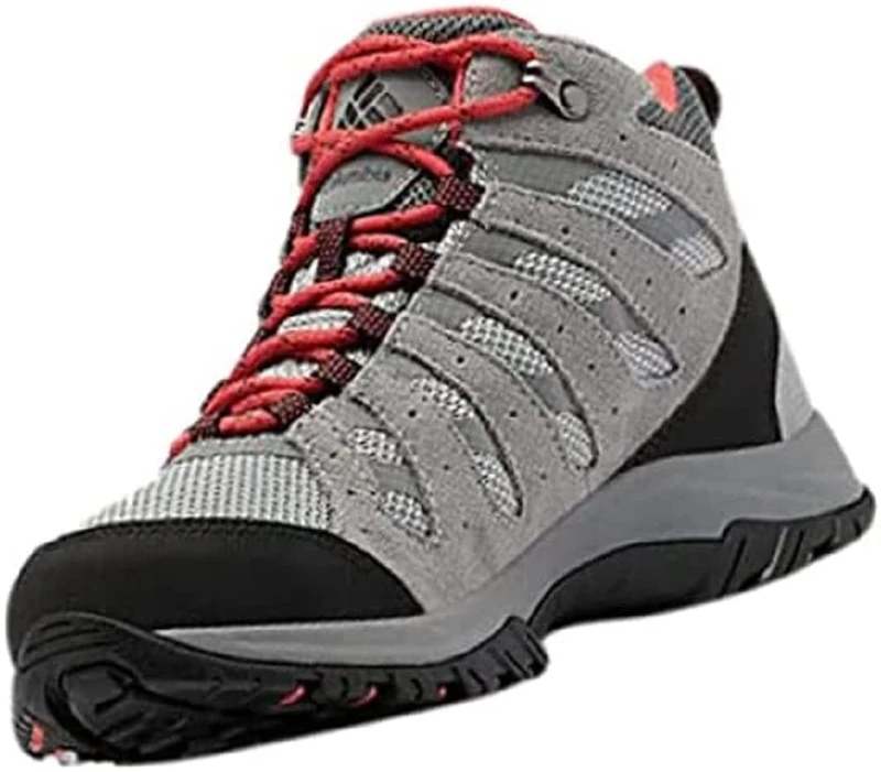 Columbia Women's Redmond 3 Mid WP waterproof mid rise hiking boots, Grey (Steam x Red Coral), 5 UK