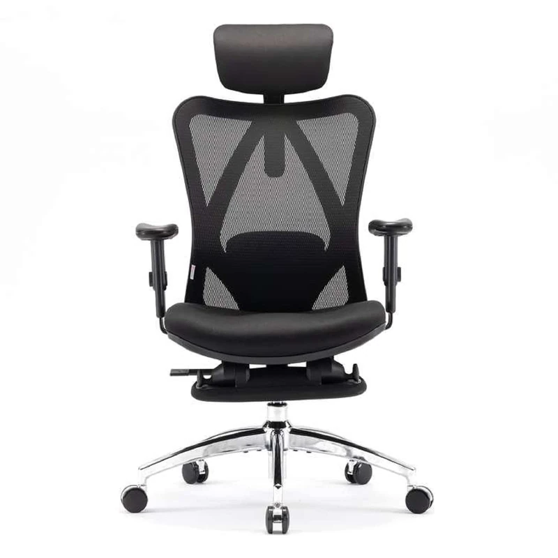SIHOO Office Chair Ergonomic with Footrest, Breathable Mesh Design High Back Computer Chair, Adjustable Headrest and Lumbar Support (Black)