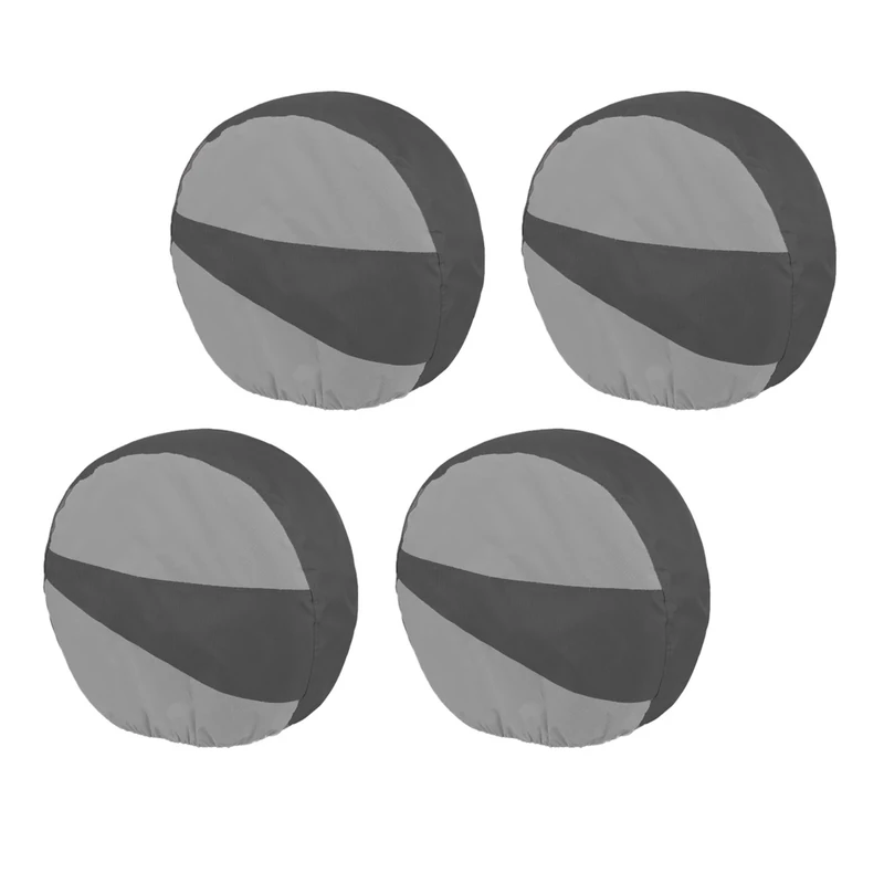 Explore Land Tire Covers 4 Pack - Tough Tire Wheel Protector For Truck, SUV, Trailer, Camper, RV - Universal Fits Tire Diameters 29-31.75 inches (Black & Gray)