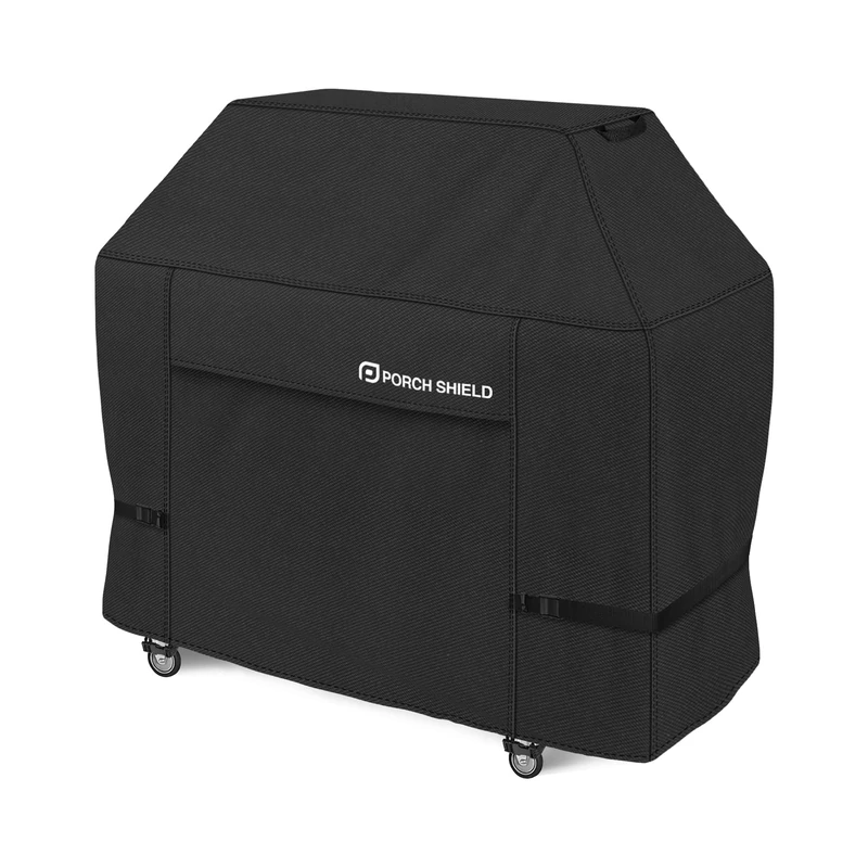 Porch Shield 62W x 24D x 48H inch Premium Gas Grill Cover Up to 60 inch - Waterproof 600D BBQ Covers for Weber, Brinkmann, Char-Broil and More, Black