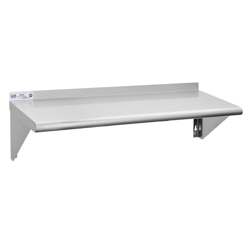 Hally Stainless Steel Shelf 14 x 36 Inches, 300 lb, Commercial Wall Mount Floating Shelving for Restaurant, Kitchen, Home and Hotel - Image 1